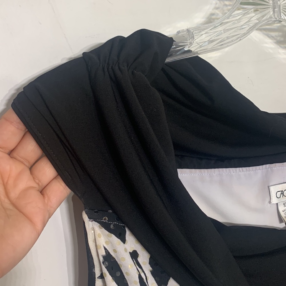 Cache Sparkle Print Stretch Knit Slimming Midi Dr… - image 4